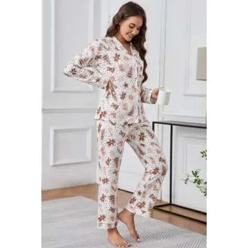 LUBOT Christmas Pajamas Soft 100% Cotton Sleepwear Set