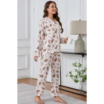LUBOT Christmas Pajamas Soft 100% Cotton Sleepwear Set