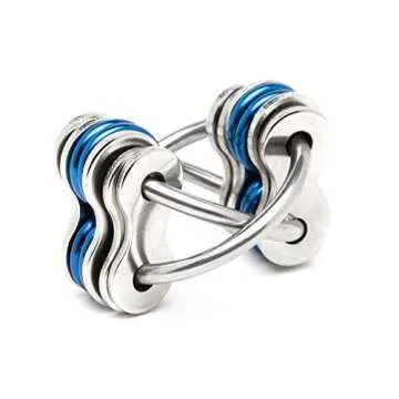 Fidgetland Rizzle - As Seen on Shark Tank - Adult Stress & Anxiety Toy for ADD/ADHD, Bike Chain Fidget (Blue)