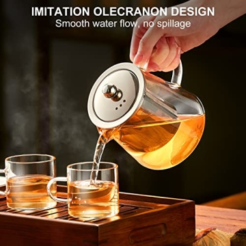 Elegant PARACITY Glass Teapot - 18.6 OZ Borosilicate Brewer