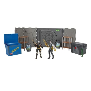 FORTNITE The Vault Deluxe Diorama - 2 Articulated Figures, Weapons, & 21 Accessories