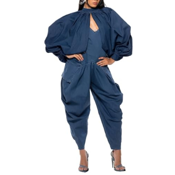 Trendy LETSVDO Women's Denim Crop Top and Bolero Shrug