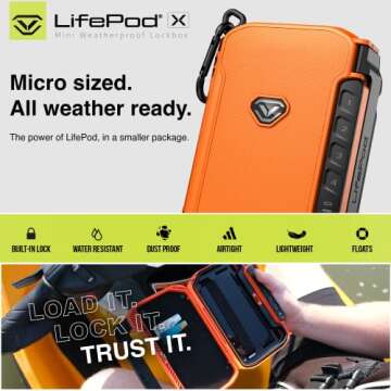 VAULTEK LifePod X Micro Weatherproof Electronic Lockbox Secure Travel Case Rugged Mini Portable Case...