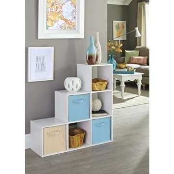 ClosetMaid Cubeicals 3-2-1 Cube Storage Shelf Organizer - Stylish Corner Unit