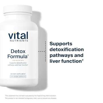 Vital Nutrients Detox Formula | Vegan Liver Detox | Antioxidant Supplement Promotes Liver & Detoxification Support | Gluten, Dairy, Soy Free | Non-GMO | 120 Capsules