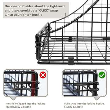 Storage Bins Closet Organizers and Storage 3 Pack, Rustic Stackable Metal Wire Basket for Clothes Toys Snacks, Open Pantry Baskets for Countertop Cabinet Living Room Black, 11.5x11.5x21inch