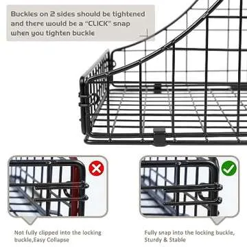 Storage Bins Closet Organizers and Storage 3 Pack, Rustic Stackable Metal Wire Basket for Clothes Toys Snacks, Open Pantry Baskets for Countertop Cabinet Living Room Black, 11.5x11.5x21inch