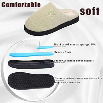 landeer Slippers for Men's and Women's Memory Foam House Shoes Indoor (lemon green,Women9-10/Men7-8)