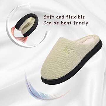 landeer Slippers for Men's and Women's Memory Foam House Shoes Indoor (lemon green,Women9-10/Men7-8)