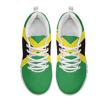 Jeiento Jamaica Flag Print Running Shoes for Women Lightweight Walking Shoes Comfortable Slip-on Sne...