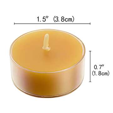 DEYBBY Natural Beeswax Tea Candles - 20 Pack Handmade for Home Decoration