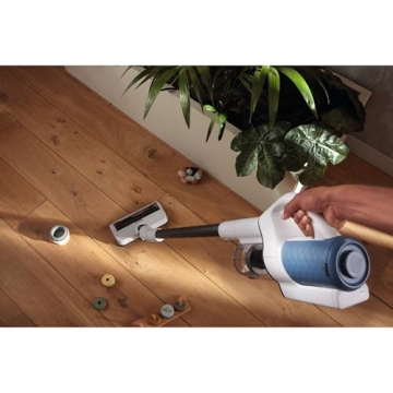 Miele Duoflex Vacuum Cleaner, Cordless and Bagless Multi-Use Flexible Stick Vacuum with Attachable MultiFloor Brush, in Brilliant White / Space Grey / Nordic Blue