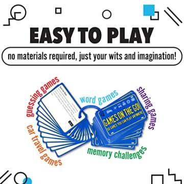 Games on the Go by Continuum Games - Portable Roadtrip Family Games to Challenge and Entertain for 2+ players , Blue