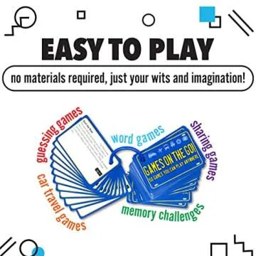 Games on the Go by Continuum Games - Portable Roadtrip Family Games to Challenge and Entertain for 2+ players , Blue