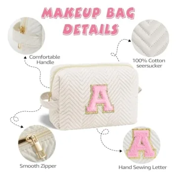 Personalized Initial Makeup Bag for Girls - YOOLIFE