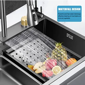 Premium Stainless Steel Waterfall Kitchen Sink with Accessories