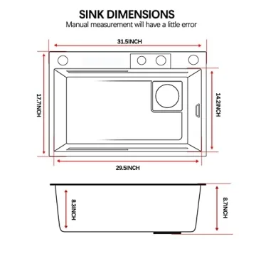 Premium Stainless Steel Waterfall Kitchen Sink with Accessories