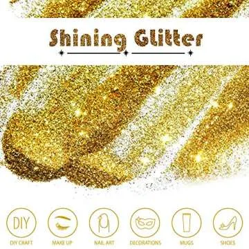 Gold Glitter, Glitter, YGDZ Christmas Glitter 150g/5.29OZ Extra Fine Glitter for Crafts, Craft Glitter for Resin Arts Crafts Tumbler Body, Festival Christmas Decor