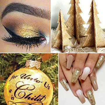 Gold Glitter, Glitter, YGDZ Christmas Glitter 150g/5.29OZ Extra Fine Glitter for Crafts, Craft Glitter for Resin Arts Crafts Tumbler Body, Festival Christmas Decor