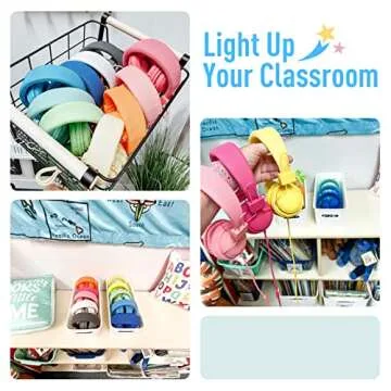 AILIHEN Kids Headphones Bulk 10-Pack for School Classroom K-12, On-Ear Wired Headsets with Microphone & 85dB Volume Limited & Sharing, 3.5mm Jack for Chromebook, Computer, Laptop