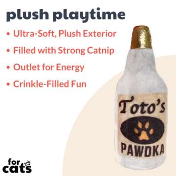 Huxley & Kent Plush Cat Toy | Toto's Pawdka | Nappy Hour Strong Catnip Filled Cat Toy | Plush Intera...