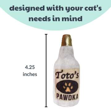 Huxley & Kent Plush Cat Toy | Toto's Pawdka | Nappy Hour Strong Catnip Filled Cat Toy | Plush Interactive Kitten and Cat Toy with Catnip and Crinkle | Kittybelles