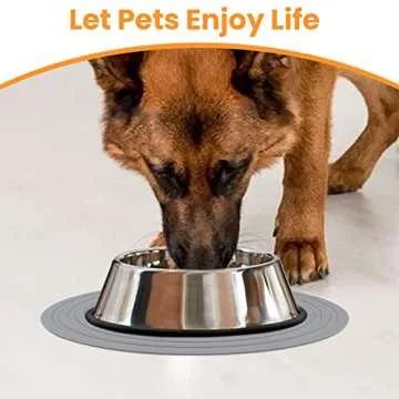 Ptlom Silicone Pet Food Mat for Dogs and Cats Placemat 2Pcs, Waterproof Non-Slip Feeding Bowl Mats Prevent Food and Water Overflow, Silicone Puppy Mat Suitable for Small Medium Pets, Beige, 9.5Inch