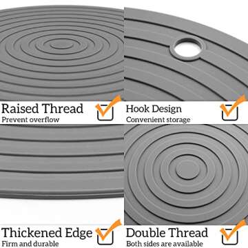 Ptlom Silicone Pet Food Mat for Dogs and Cats Placemat 2Pcs, Waterproof Non-Slip Feeding Bowl Mats Prevent Food and Water Overflow, Silicone Puppy Mat Suitable for Small Medium Pets, Beige, 9.5Inch