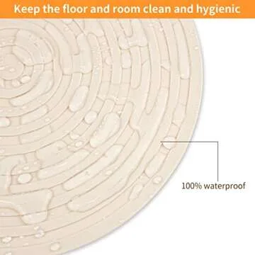 Ptlom Silicone Pet Food Mat for Dogs and Cats Placemat 2Pcs, Waterproof Non-Slip Feeding Bowl Mats Prevent Food and Water Overflow, Silicone Puppy Mat Suitable for Small Medium Pets, Beige, 9.5Inch