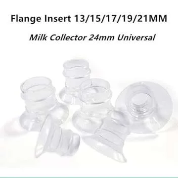 2PCS Flange Insert 19mm Compatible with Medela/Spectra/Willow/TSRETE/Momcozy S9/S12/S9Pro/S12Pro Breastpump 24mm Shields, Reduce 24mm Nipple Tunnel Down to Correct Size, Pump Parts Replace