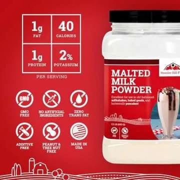 Hoosier Hill Farm Malted Milk Powder, 1.5LB (Pack of 1)