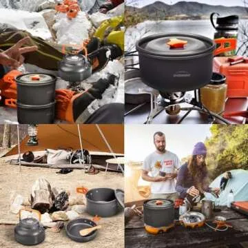 Overmont 1.95L Camping Cookware Set Compact and Durable