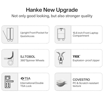 Hanke 24 Inch Hard Shell Travel Suitcase with Wheels
