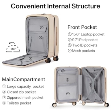 Hanke 24 Inch Hard Shell Travel Suitcase with Wheels