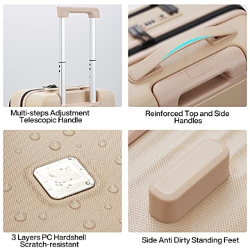 Hanke 24 Inch Hard Shell Travel Suitcase with Wheels