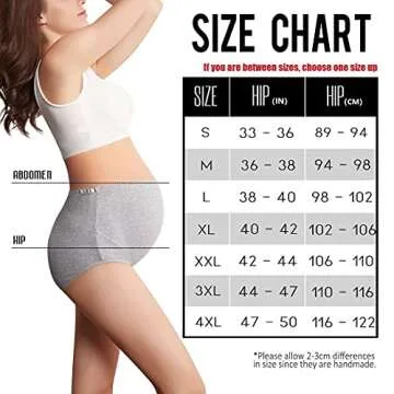 Mama Cotton Women's Over The Bump Maternity Panties High Waist Full Coverage Pregnancy Underwear (Multicolor B 4 Pack, Size-3XL)