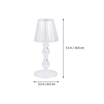 2Pcs Galss Candleholder Sets Tealight Candle Holders Vintage Hurricane Table Lamp Shape Candle Stand Gift for Wedding Dinning Centerpieces Party Supplies Festival Home Decor