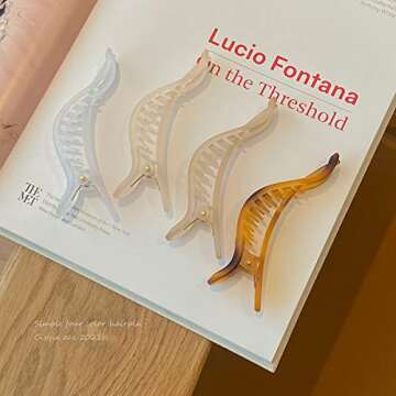 Aaiffey Alligator Hair Clips,5 Pcs Matte Premium Strong Shark Alligator Clips Non-Slip Professional ...