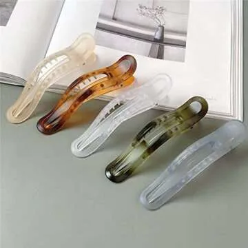 Aaiffey Alligator Hair Clips,5 Pcs Matte Premium Strong Shark Alligator Clips Non-Slip Professional Hair Styling Clips for Women Salon Hair Clips Suitable for Any Hairstyles