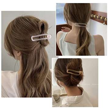 Aaiffey Alligator Hair Clips,5 Pcs Matte Premium Strong Shark Alligator Clips Non-Slip Professional Hair Styling Clips for Women Salon Hair Clips Suitable for Any Hairstyles