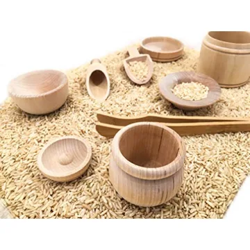 Montessori Wooden Scoops & Tongs for Toddlers Sensory Play