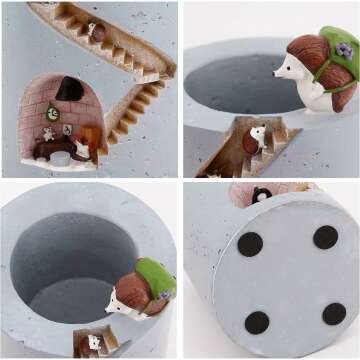 Creative Flower Pots for Succulents Hedgehog Family