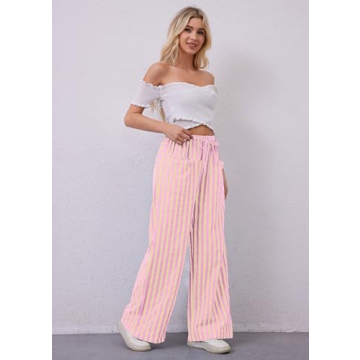 Stylish MISSACTIVER Women Striped Lounge Pants with Pockets