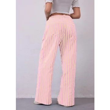 Stylish MISSACTIVER Women Striped Lounge Pants with Pockets