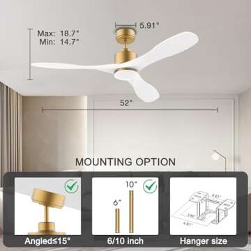Cumilo 52” Smart Ceiling Fans with Remote and LED Lights
