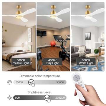 Cumilo 52” Smart Ceiling Fans with Remote and LED Lights