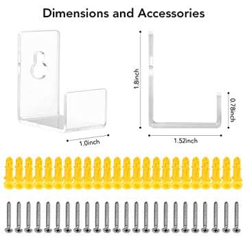 YIDITTHOPE Clear Acrylic Display Shelf – 24 Pack for Vinyl Records, Funko Pops, Cards, and More