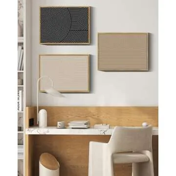 Drsoum Mid-Century Modern Boho Wall Art for Home Decor