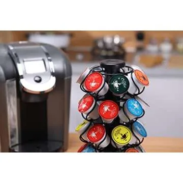 EVERIE Coffee Pod Holder Carousel Compatible with 35 K Cup Pods, KRT35A-BLK