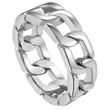 Durable Men's Pinky Ring with Spinning Chain Design